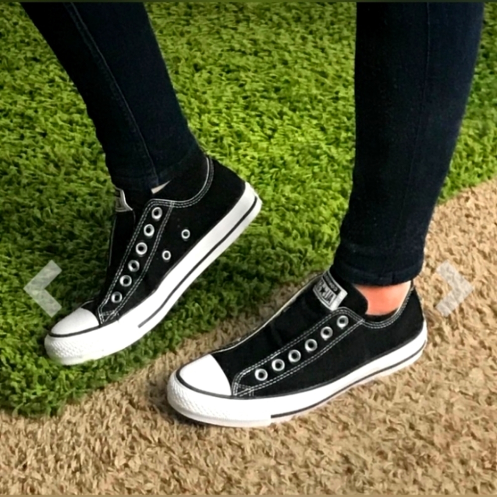 Converse Black Slip On Chucks